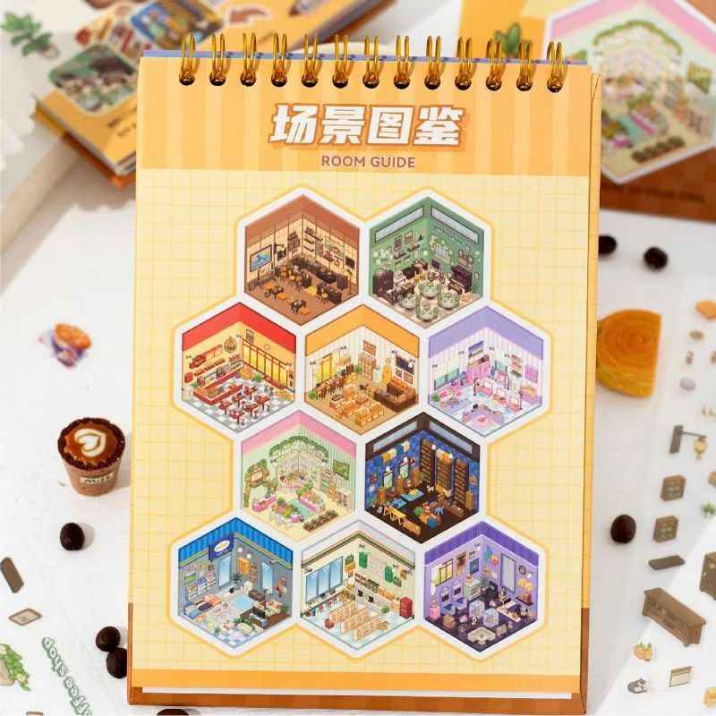 Dream Town DIY Scene Stickers Scrapbook – 10 Unique Themes