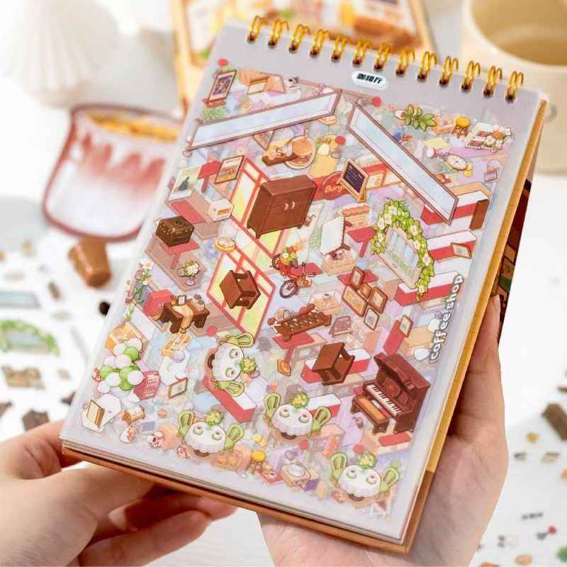 Dream Town DIY Scene Stickers Scrapbook – 10 Unique Themes