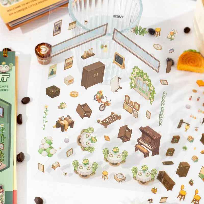 Dream Town DIY Scene Stickers Scrapbook – 10 Unique Themes