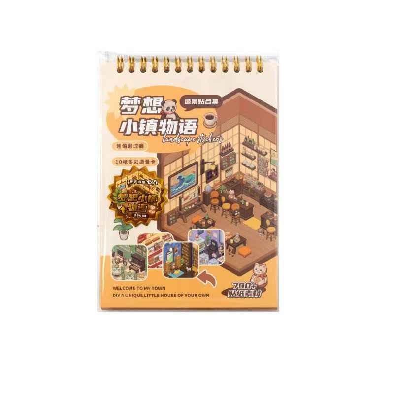 Dream Town DIY Scene Stickers Scrapbook – 10 Unique Themes