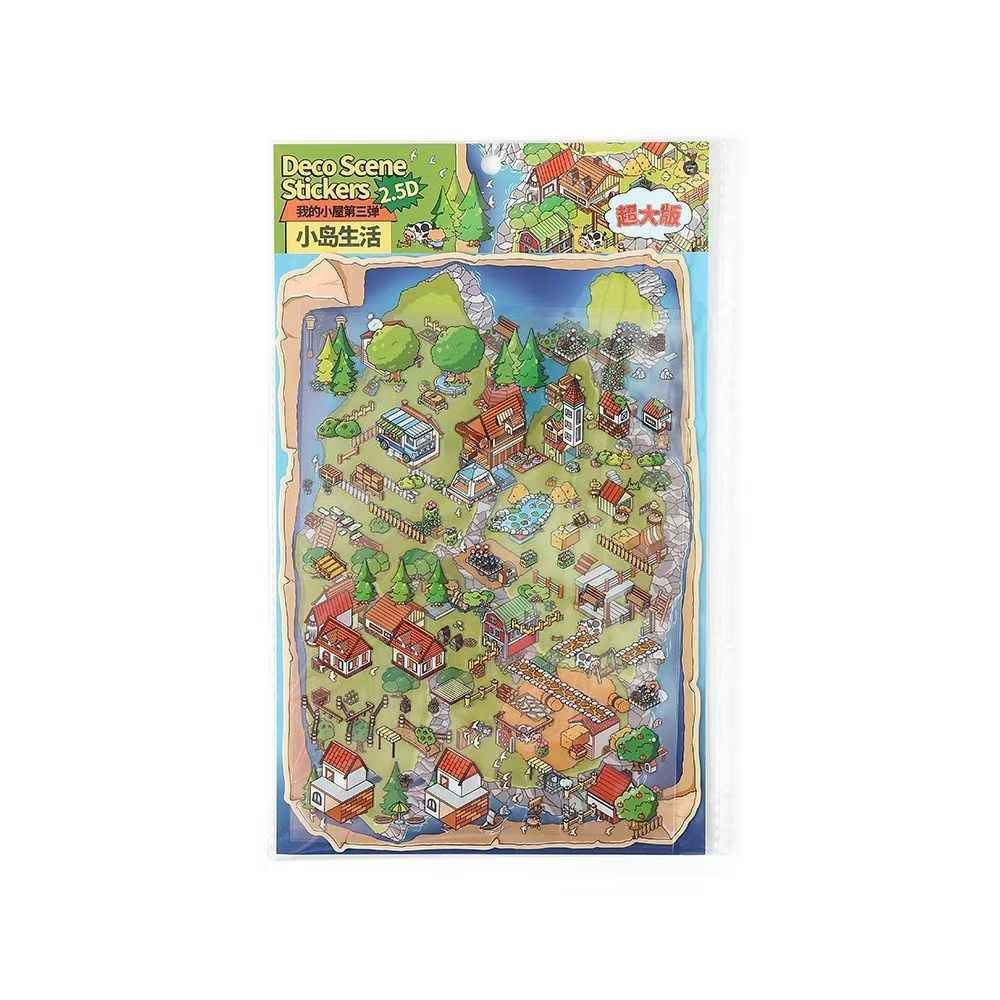 My Cottage Series 3.0 – Plus 3D DIY Miniature Sticker Scenes - 2 Theme Sets: Island Life | Home in the Galaxy