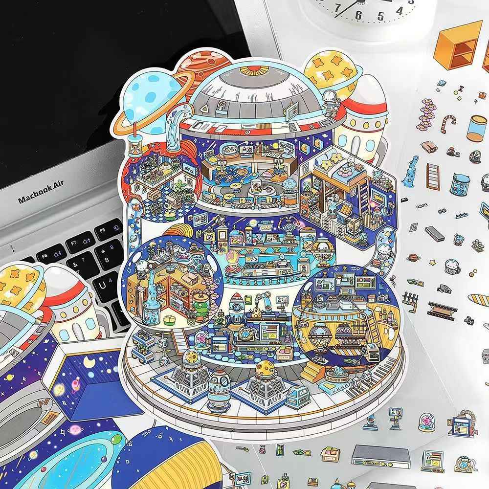 My Cottage Series 3.0 – Plus 3D DIY Miniature Sticker Scenes - 2 Theme Sets: Island Life | Home in the Galaxy