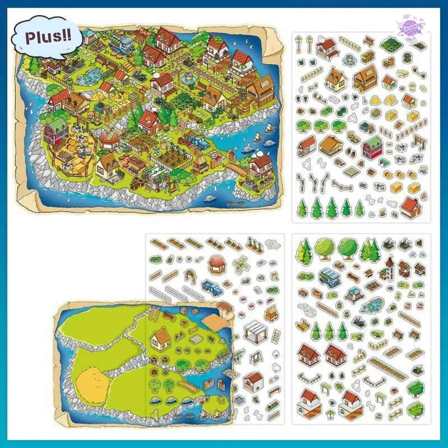 My Cottage Series 3.0 – Plus 3D DIY Miniature Sticker Scenes - 2 Theme Sets: Island Life | Home in the Galaxy