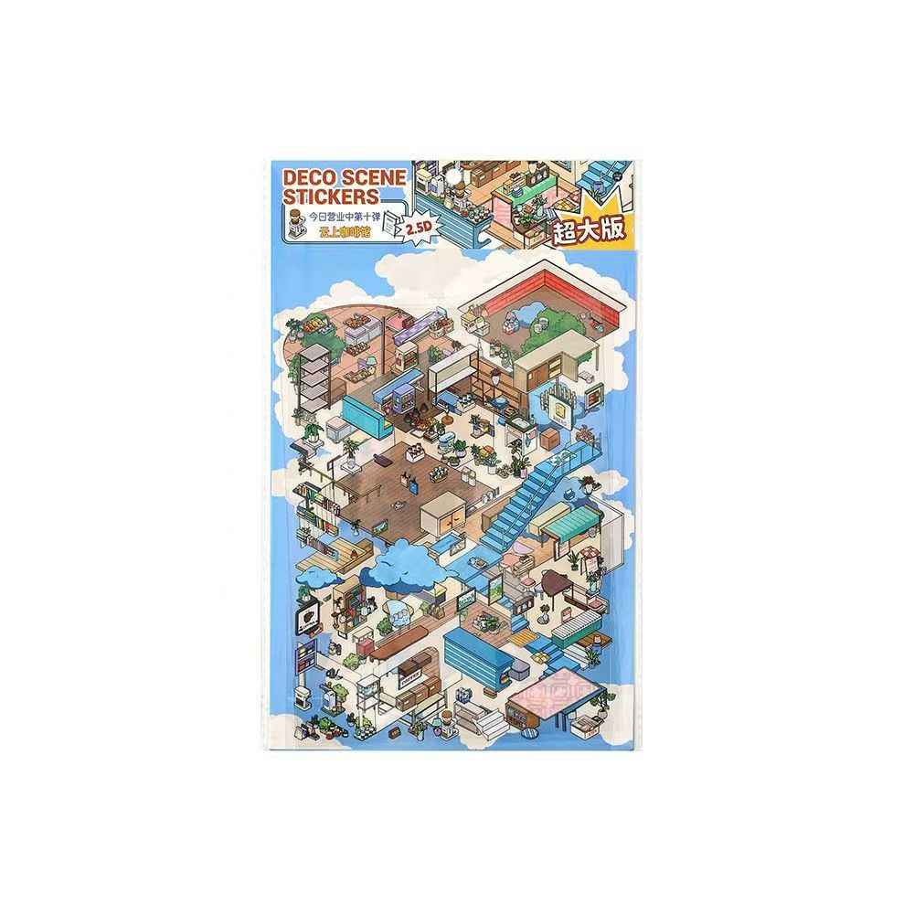 Holiday Time – Plus 3D DIY Miniature Sticker Scenes - 2 Theme Sets: Cloud Café | Island Music Festival