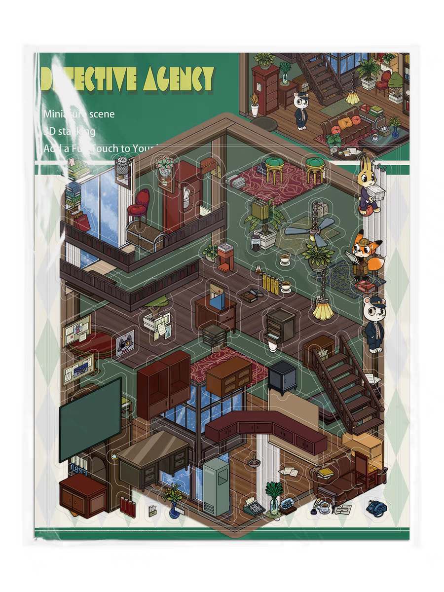Original Detective Agency 3D DIY Miniature Sticker Scenes
