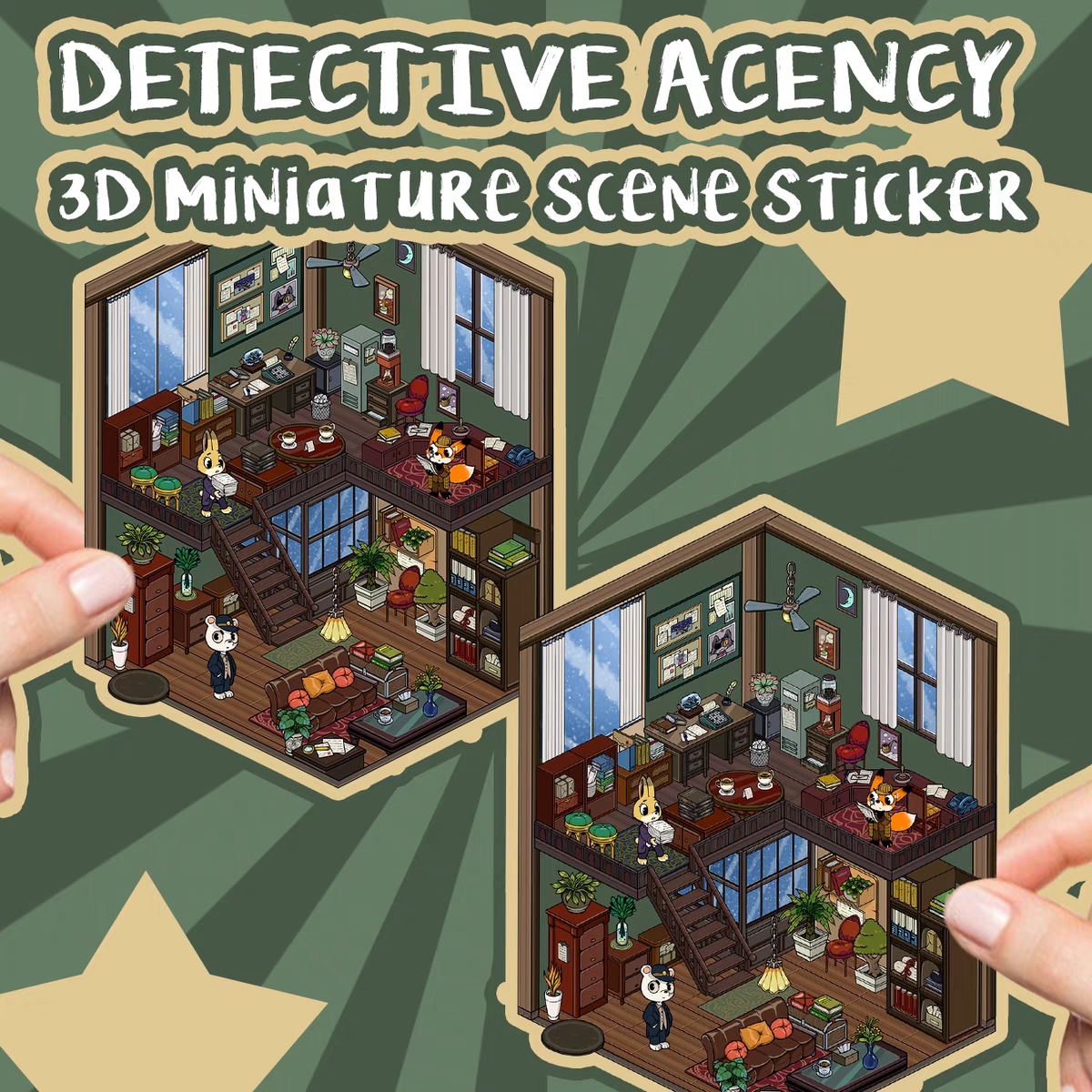 Original Detective Agency 3D DIY Miniature Sticker Scenes