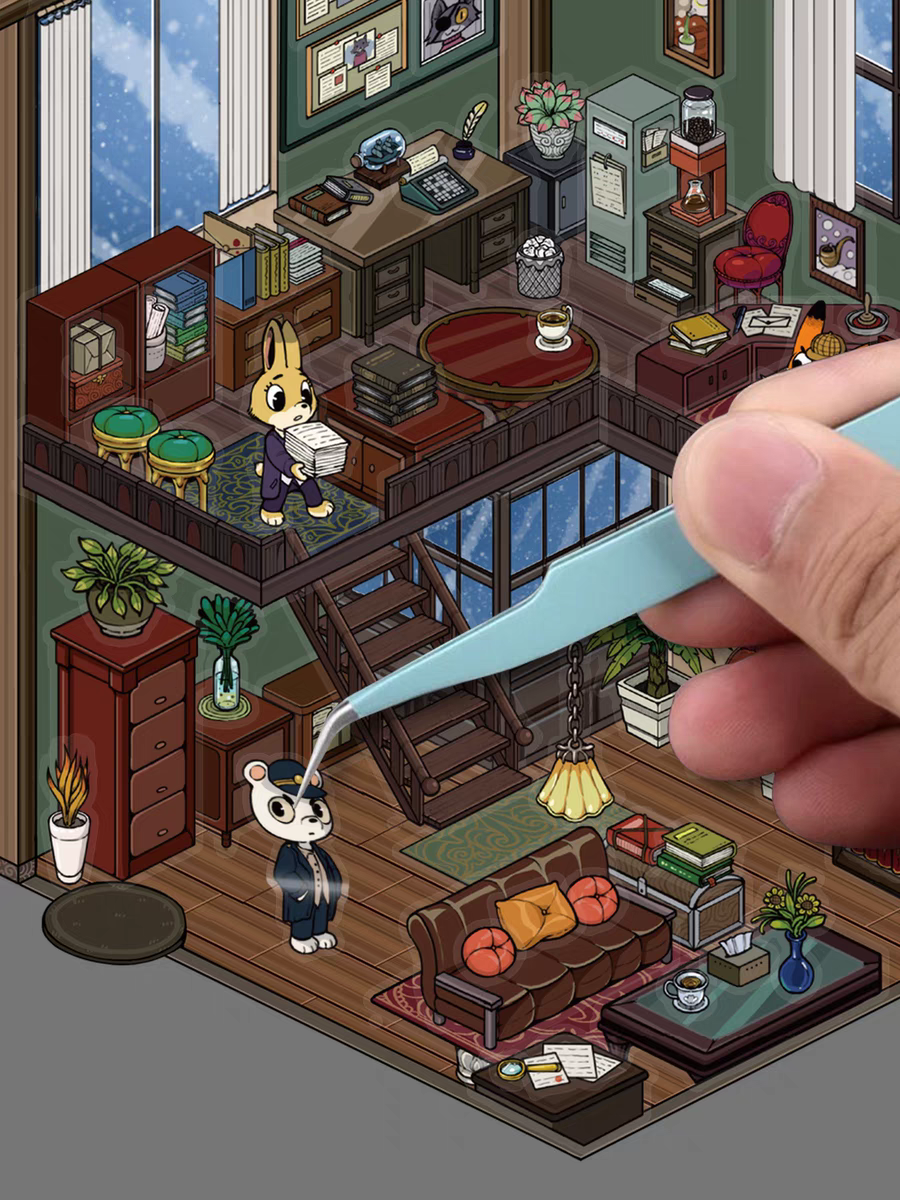 Original Detective Agency 3D DIY Miniature Sticker Scenes