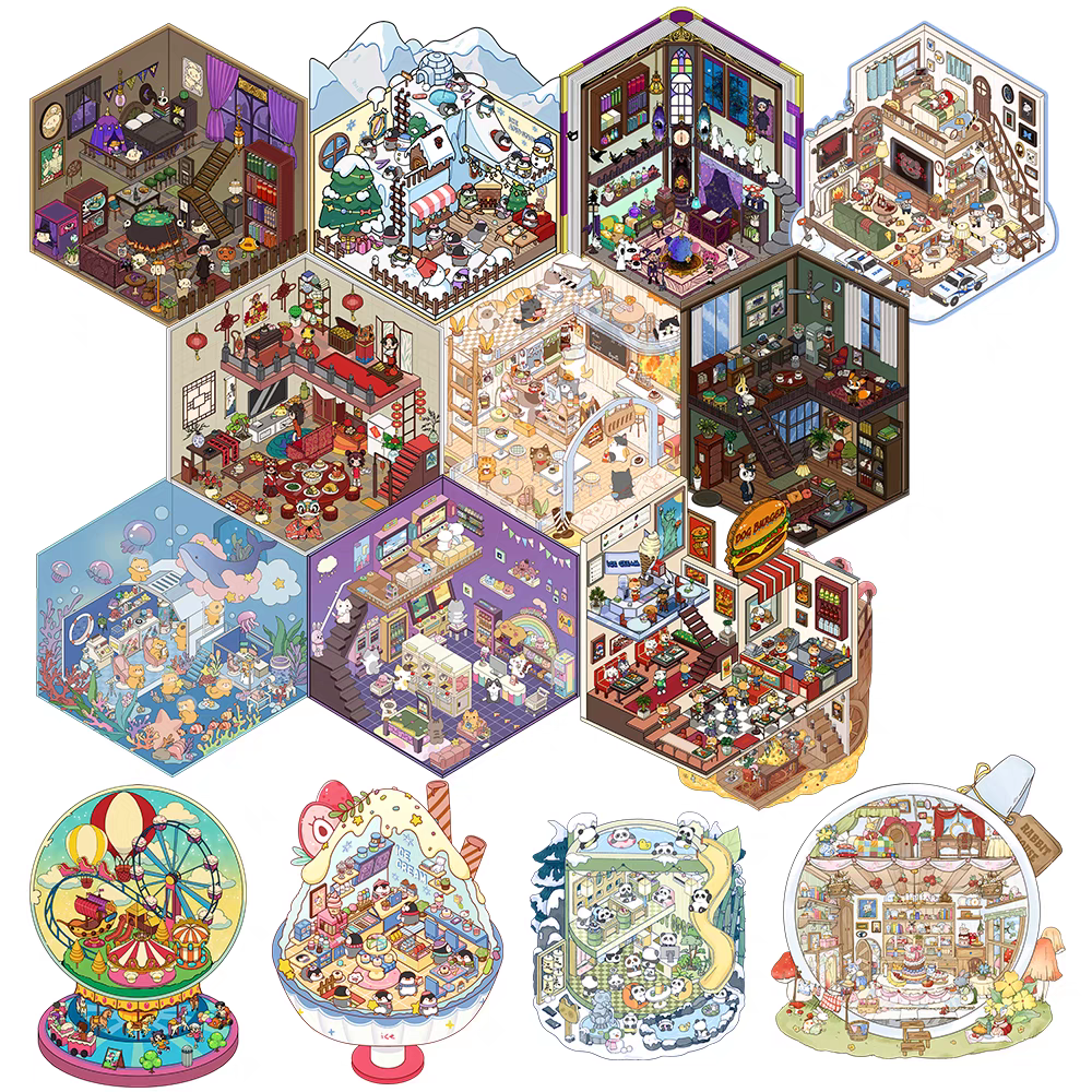 Original Detective Agency 3D DIY Miniature Sticker Scenes