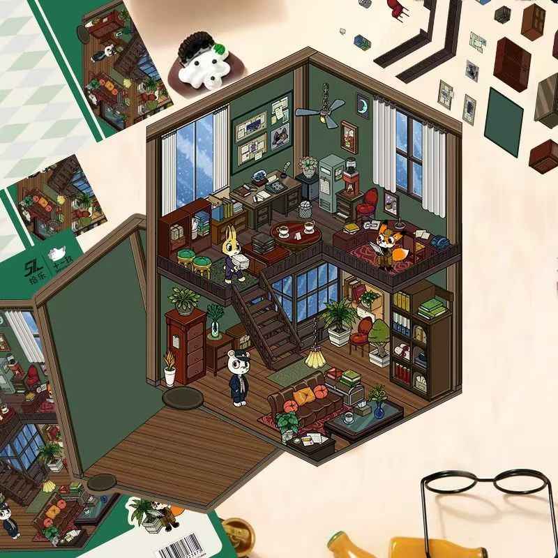 Original Detective Agency 3D DIY Miniature Sticker Scenes