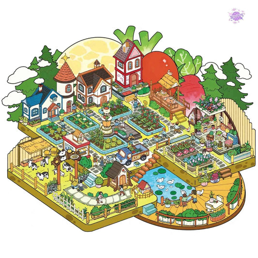 Forest Farm Series– Plus 3D DIY Miniature Sticker Scenes - 2 Theme Sets: Forest Time | Forest Farm