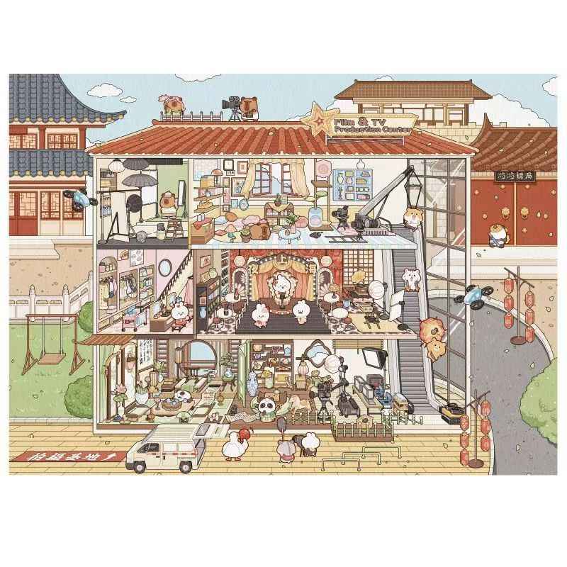 Original 2-Theme 3D DIY Miniature Sticker Scenes: Film Gallery | Escape Room