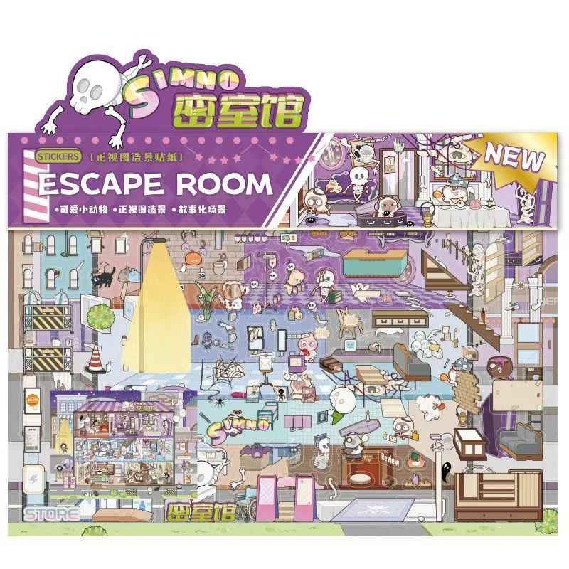 Original 2-Theme 3D DIY Miniature Sticker Scenes: Film Gallery | Escape Room