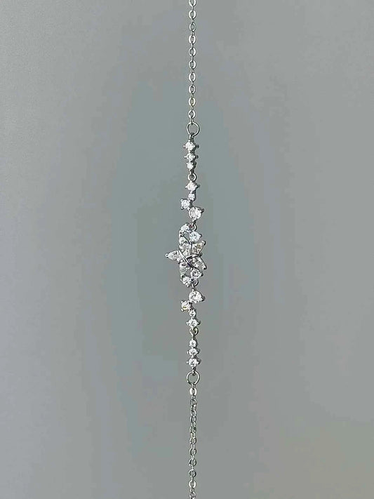 "Galactic Fragments" Fully Diamond-Studded Star Bracelet in 925 Sterling Silver - Chic, Refined, and Unique