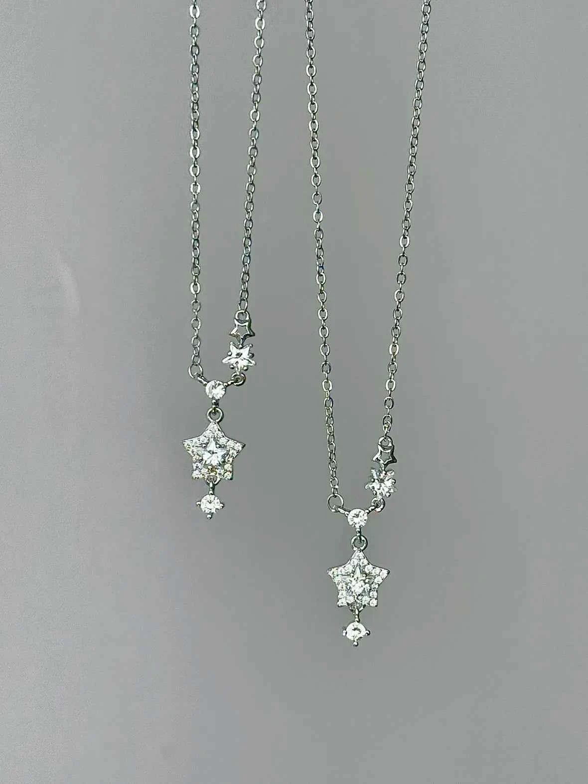 "Brilliant Star Whisper" 999 Fine Silver Star Necklace - Delicate, Sweet, and Sparkling