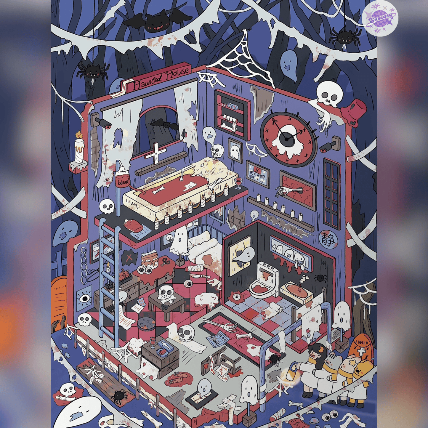 Fantasy Dreamscape – 3D Miniature Scene Stickers – 4 Theme Sets: Dessert House Dream | Bubble House Dream | Haunted Adventure Dream | Giant Burger Dream
