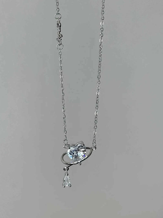"Beating Heart Trail" 925 Sterling Silver Heart Pendant Necklace - Sweet, Elegant, and Unique