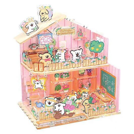 Cute Puppy Garden DIY 3D Acrylic Puzzle (76pcs)
