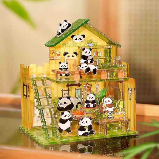 Adorable Panda Apartment DIY 3D Acrylic Puzzle (74pcs)