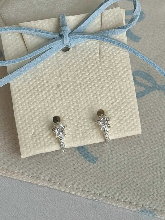 "Shooting Star Whisper" 925 Sterling Silver Earrings - Sparkling, Unique, and Perfect Gift for Best Friends