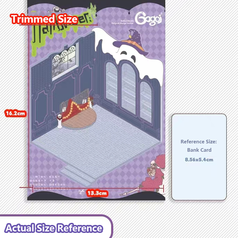 Happy Halloween 3D Isometric Room Stickers - 2 Theme Sets: Halloween Outdoor Party | Halloween (One Piece) - SNSEASY