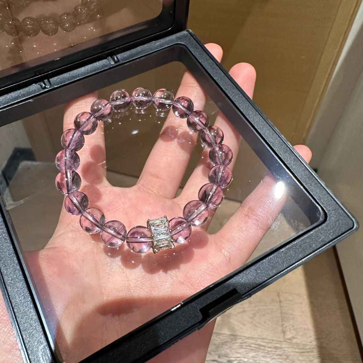 Lavender Amethyst Crystal Bracelet – 8mm Natural Gemstone for Calm, Healing & Gentle Protection