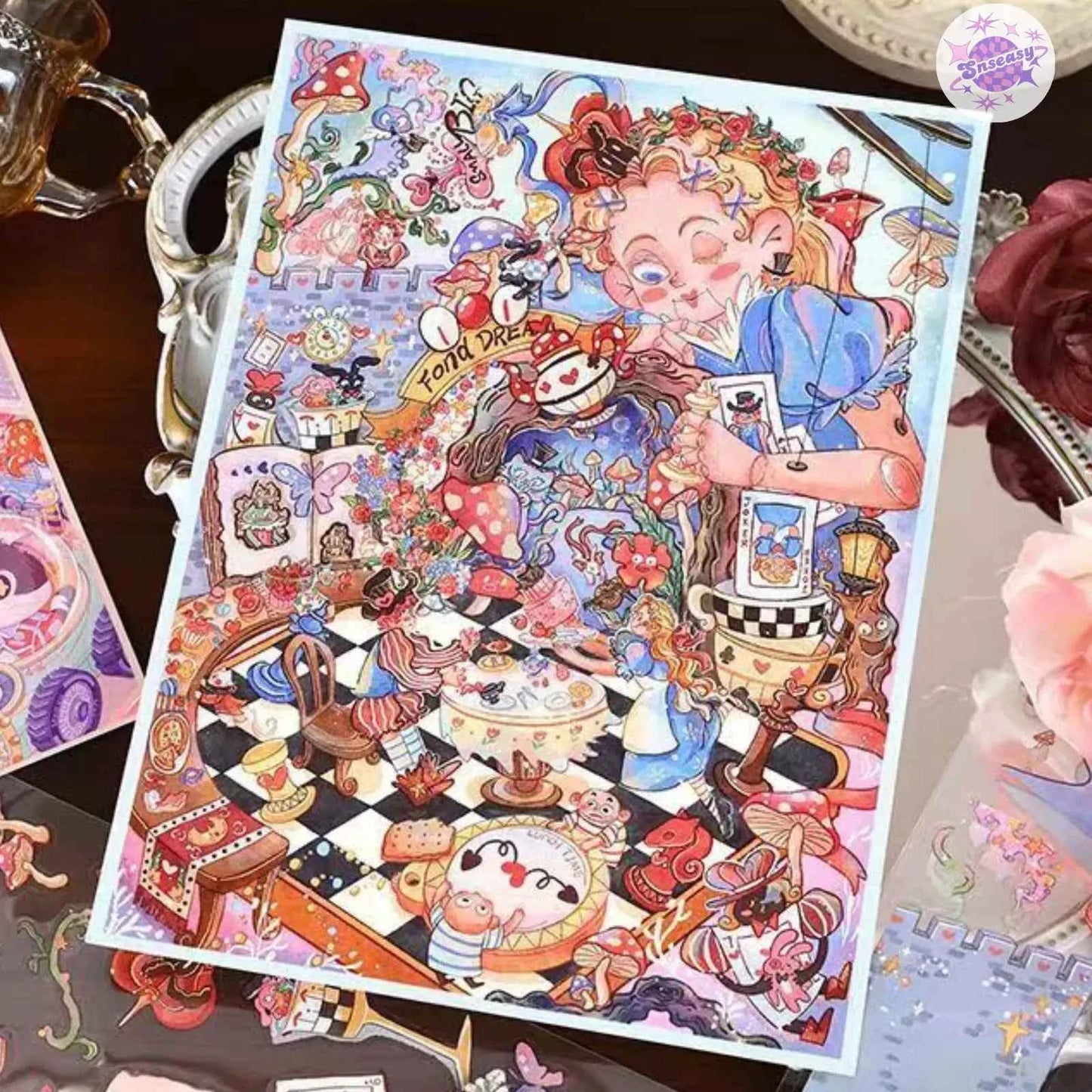 Vintage Cute Series – 3D Miniature Sticker Scenes - 2 Theme Sets: Alice's Dream | Cat Paradise