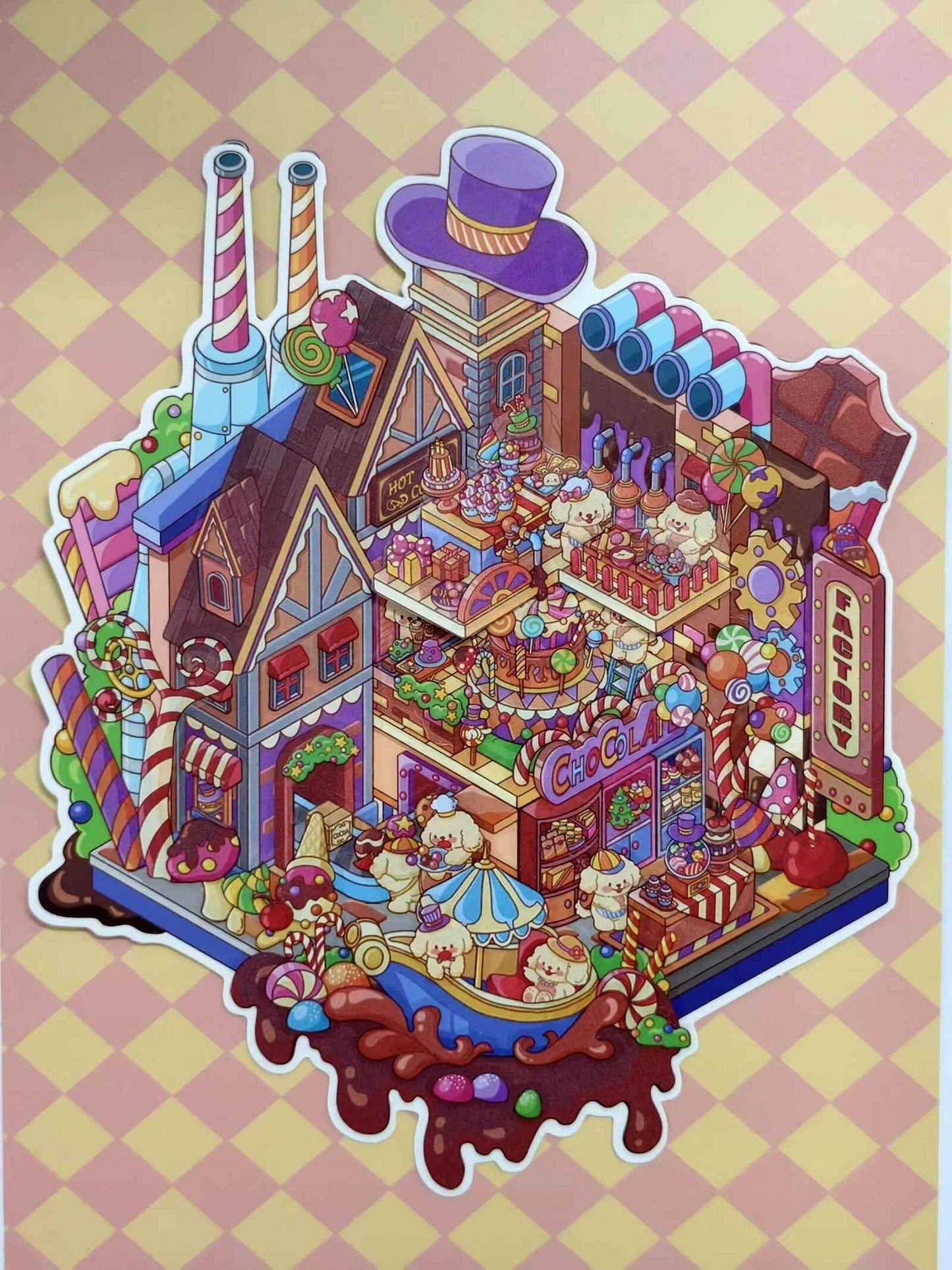 Plus Series – 3D Miniature Sticker Scenes - 2 Theme Sets: Carrot Factory | Chocolate Factory