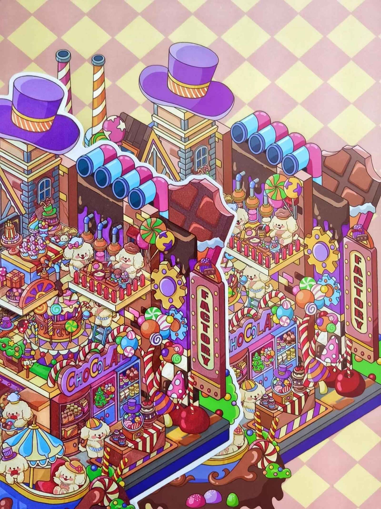 Plus Series – 3D Miniature Sticker Scenes - 2 Theme Sets: Carrot Factory | Chocolate Factory