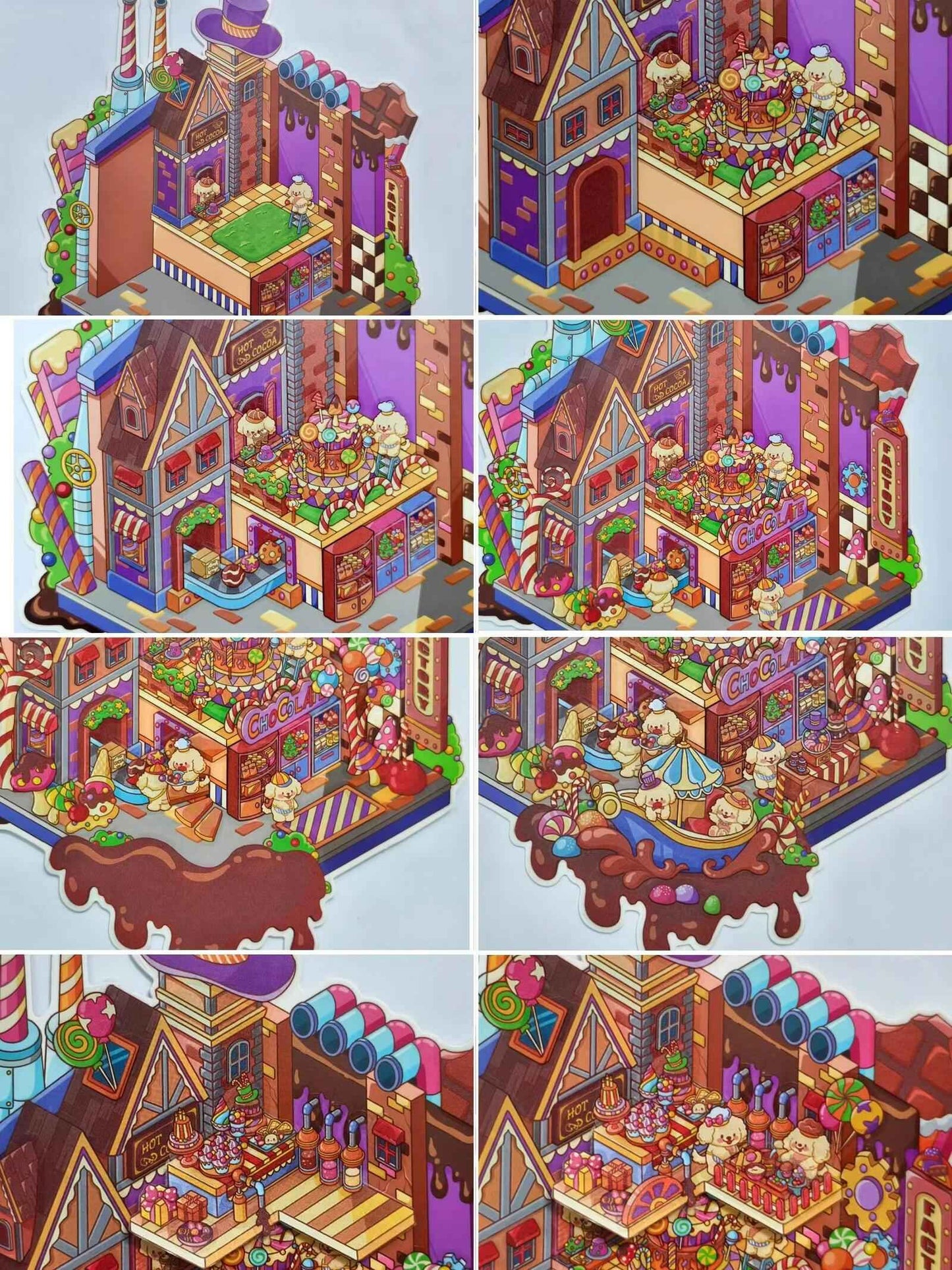 Plus Series – 3D Miniature Sticker Scenes - 2 Theme Sets: Carrot Factory | Chocolate Factory