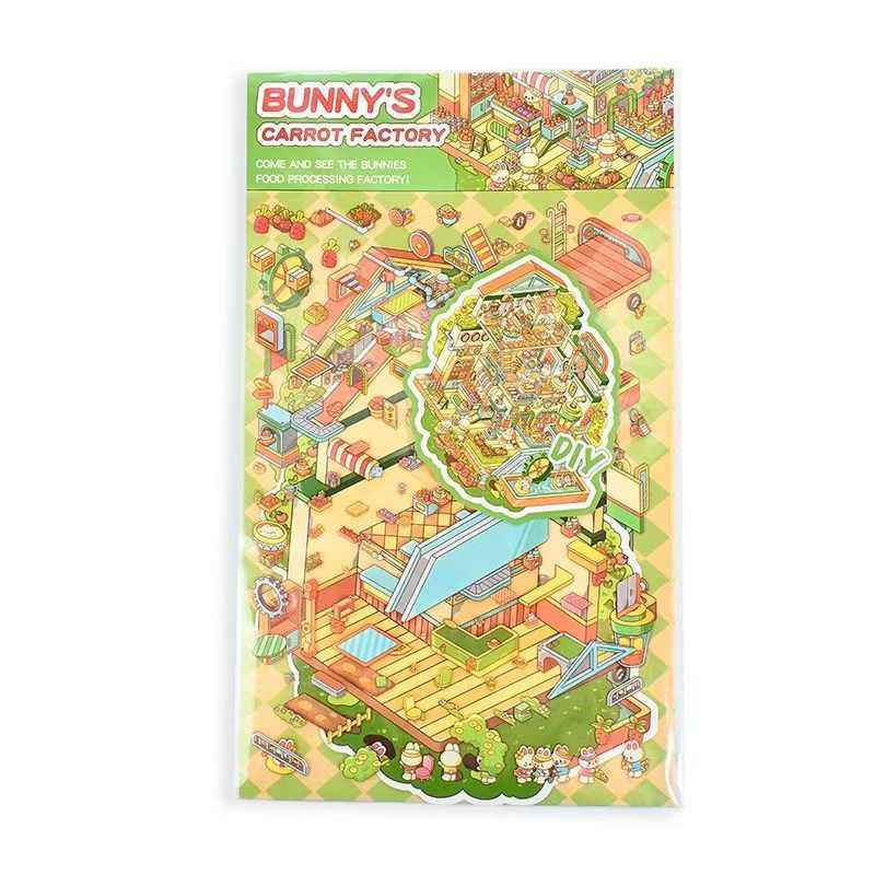 Plus Series – 3D Miniature Sticker Scenes - 2 Theme Sets: Carrot Factory | Chocolate Factory