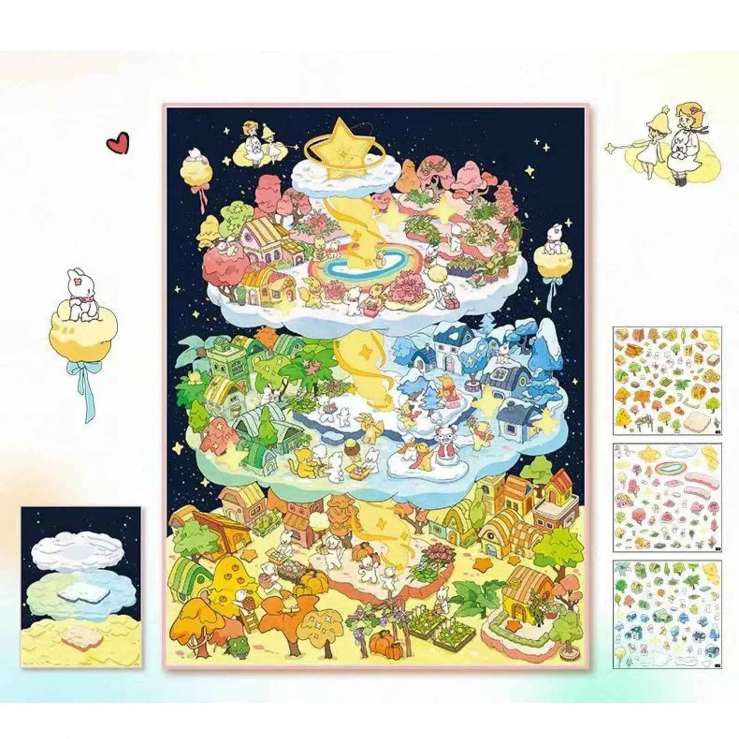 Plus Cute Tenants – 3D Miniature Sticker Scenes - 2 Theme Sets: Eleven Families | Time Magic