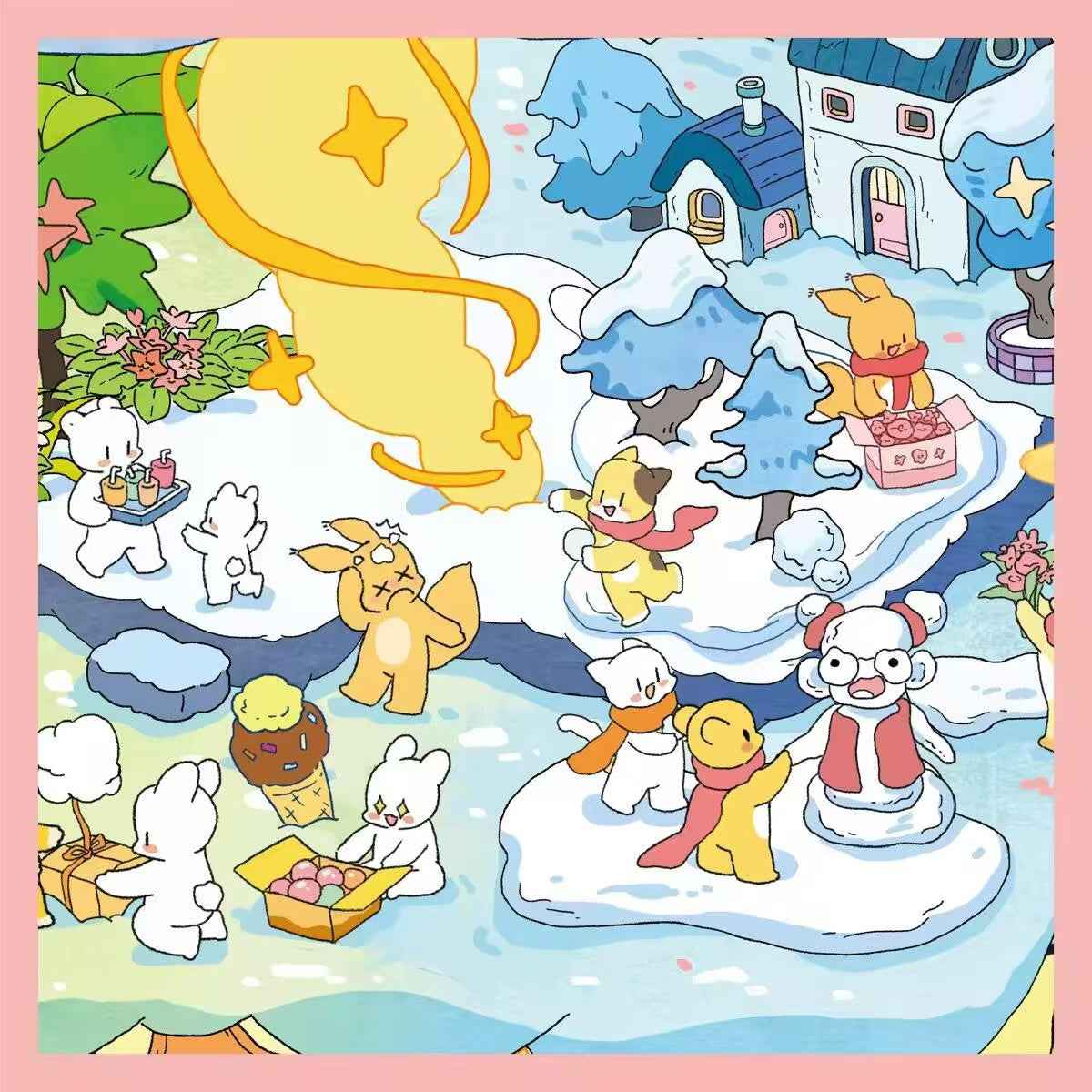 Plus Cute Tenants – 3D Miniature Sticker Scenes - 2 Theme Sets: Eleven Families | Time Magic