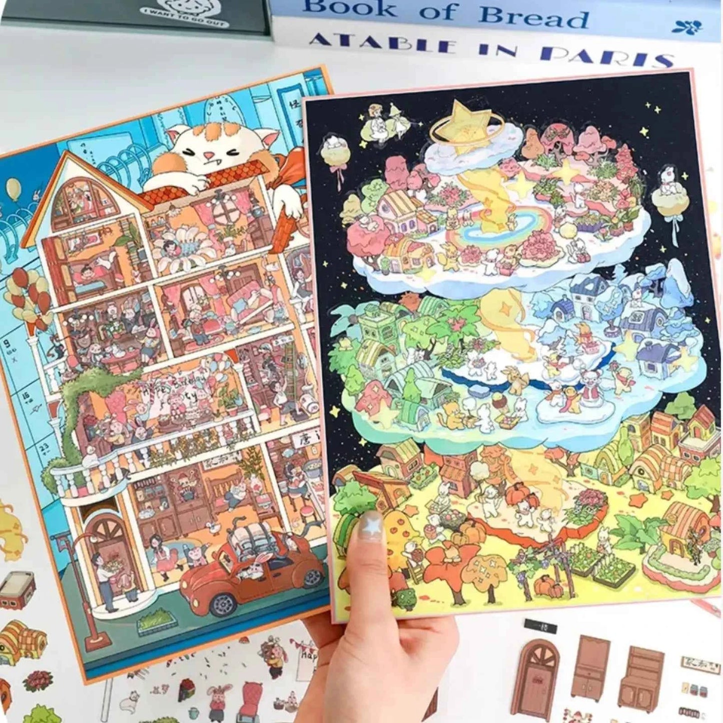 Plus Cute Tenants – 3D Miniature Sticker Scenes - 2 Theme Sets: Eleven Families | Time Magic