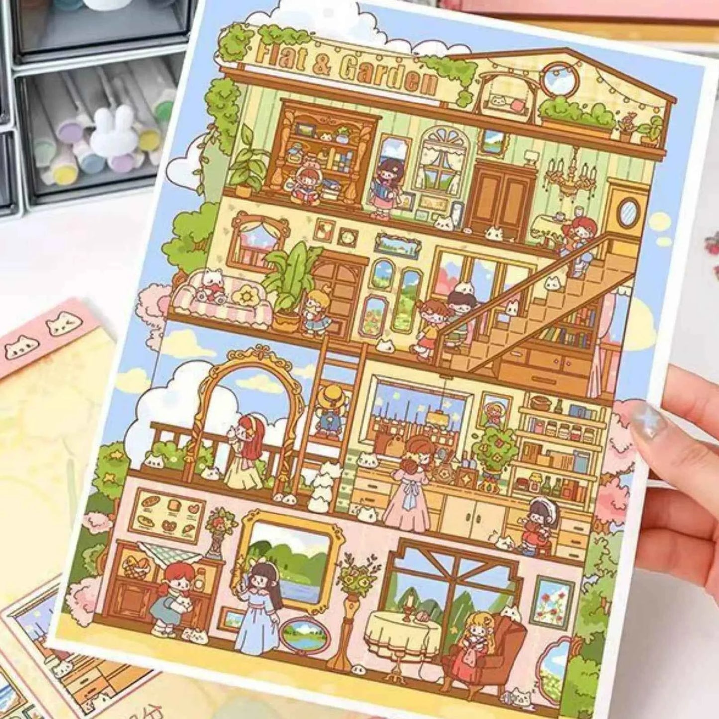 Plus I Love My Home – 3D Miniature Sticker Scenes - 2 Theme Sets: Daydreamer | Toy World