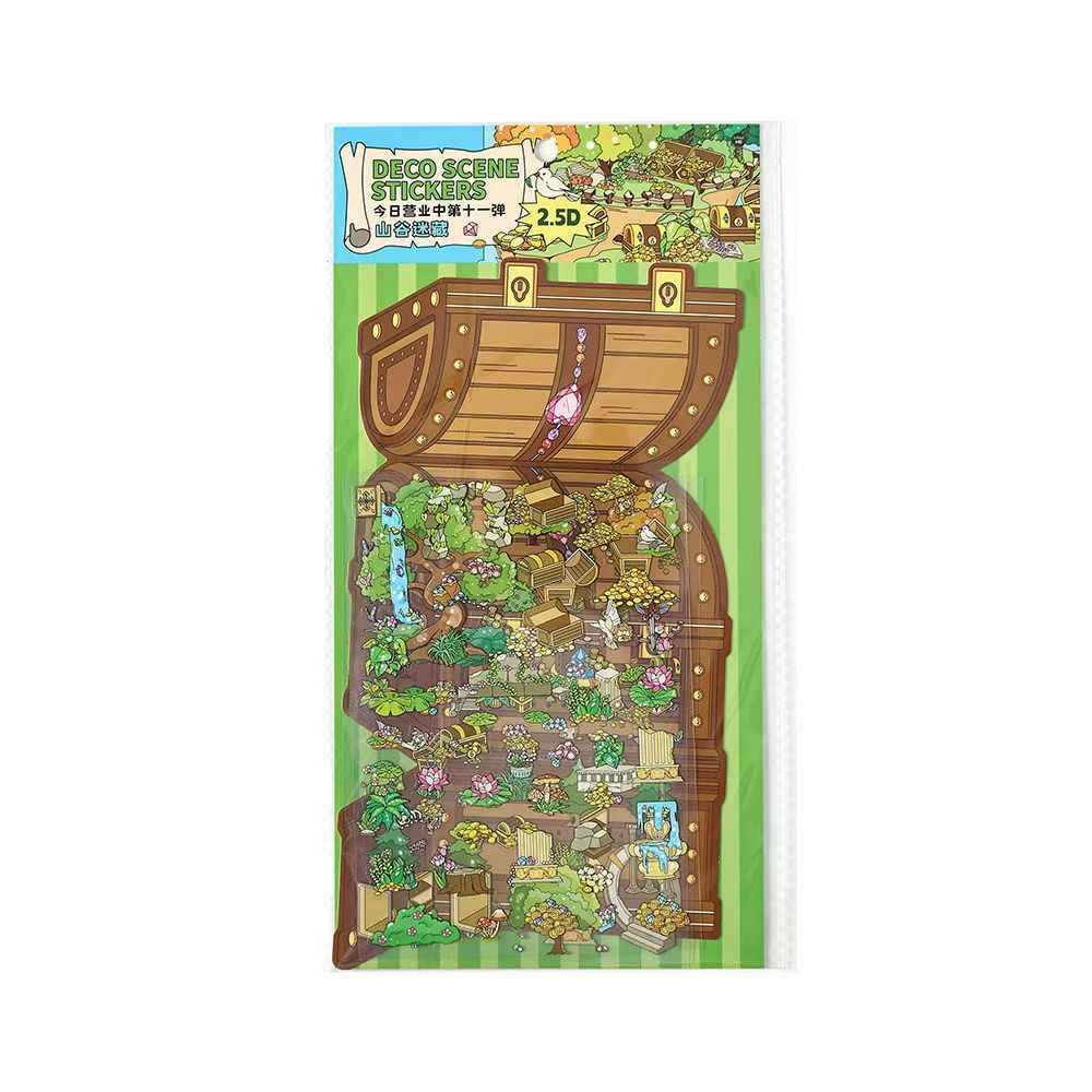 Treasure Hunt – 3D Miniature Sticker Scenes - 4 Theme Sets: Mountain Treasure | Castle Treasure | Underwater Treasure | Underground Treasure