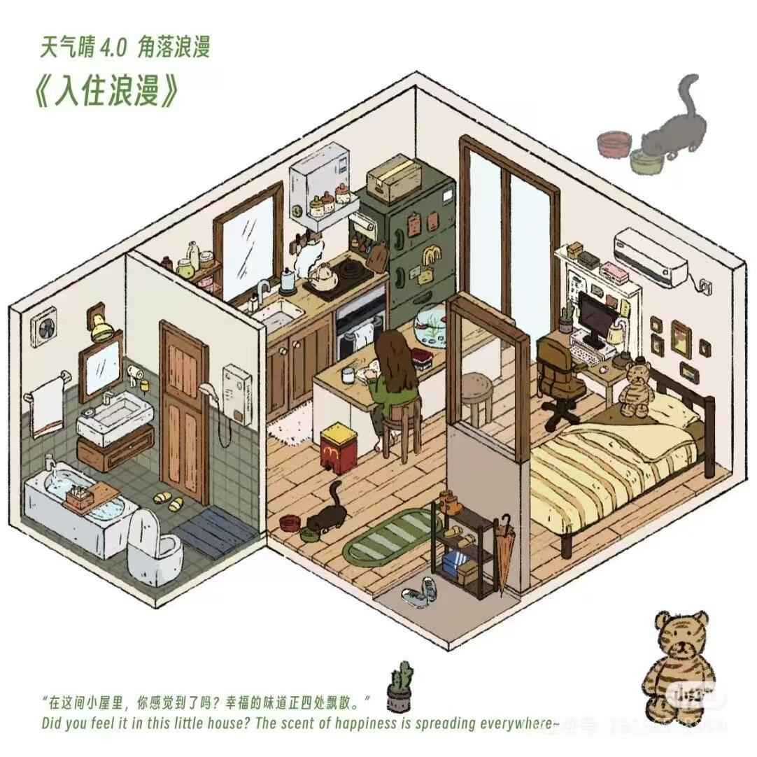 Romantic Corner 4.0 – 3D Miniature Sticker Scenes - 4 Theme Sets: Street Corner Bakery | Alley Bookshop | Romantic Frames | Romantic Check-in