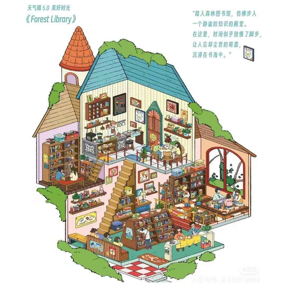 Beautiful Times 5.0 – 3D Miniature Sticker Scenes - 4 Theme Sets: Forest Library | Garden Diary | Classroom Break | Cherry Blossom House