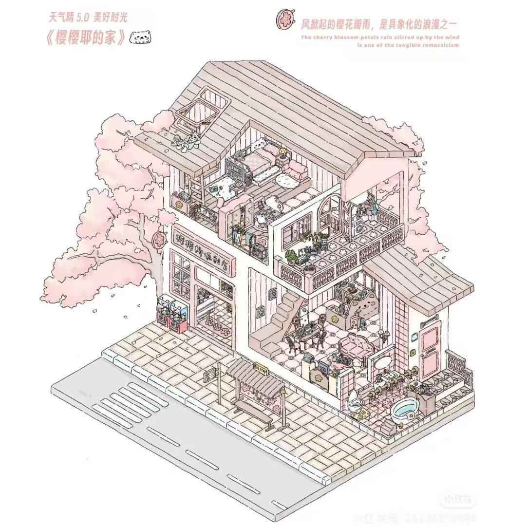 Beautiful Times 5.0 – 3D Miniature Sticker Scenes - 4 Theme Sets: Forest Library | Garden Diary | Classroom Break | Cherry Blossom House
