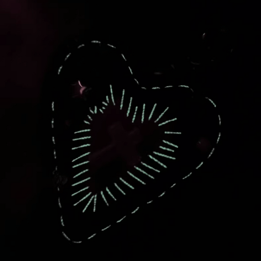 Handmade Broken Heart Felt Bag Charm – Glows in the Dark | Made to Order