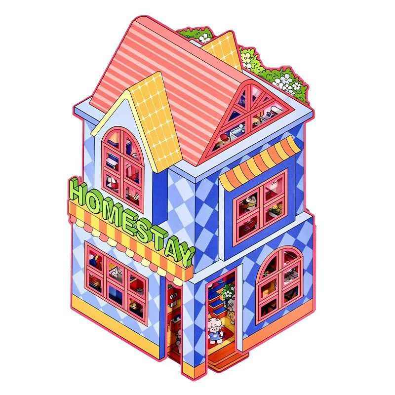 Plus Flip-Top Series – 3D Miniature Sticker Scenes - 2 Theme Sets: Art School | Cozy Inn