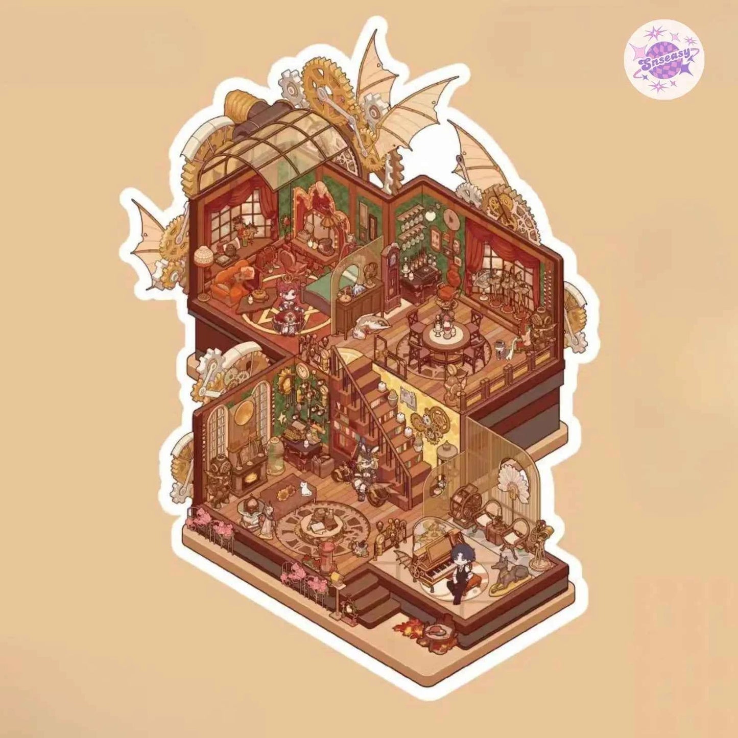 Plus My Leisure Time 2.0 – 3D Miniature Sticker Scenes - 4 Theme Sets: Ocean World | Pet Home | Nature Hiking | Steampunk