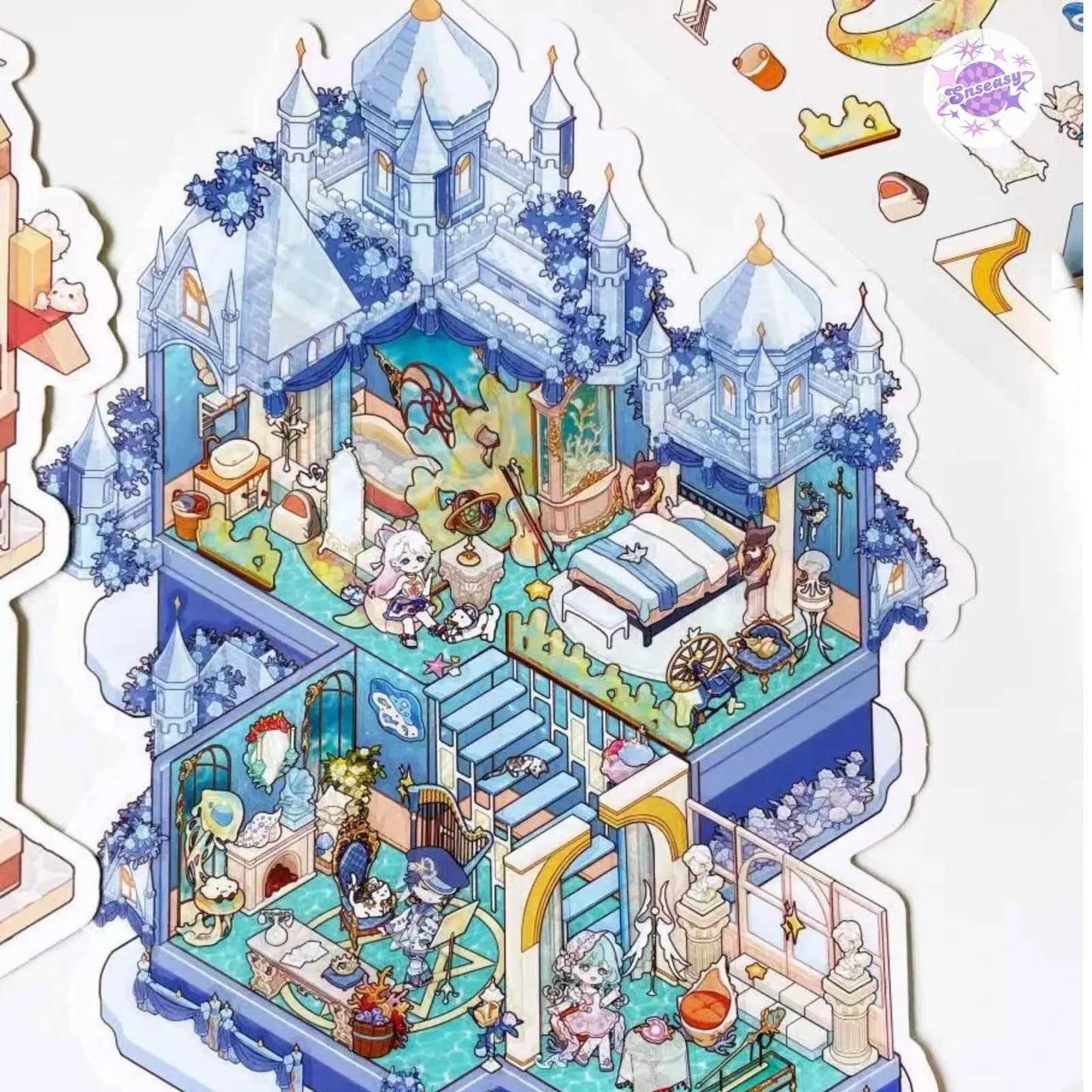 Plus My Leisure Time 2.0 – 3D Miniature Sticker Scenes - 4 Theme Sets: Ocean World | Pet Home | Nature Hiking | Steampunk