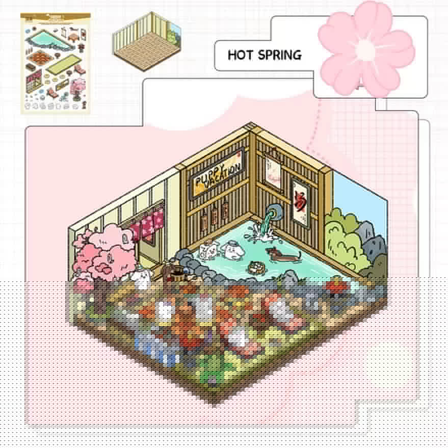 Puppy Vacation 3D Sticker Scenes - 10 Theme Sets 1.0 + 2.0