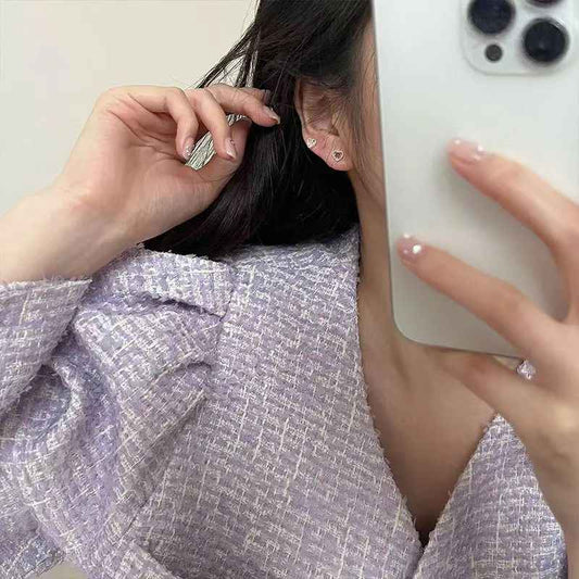 "Love Moonlight" 925 Sterling Silver Moonstone Heart Screw-back Earrings - Delicate, Elegant, and Unique