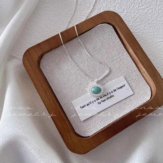 "Summer View" 925 Sterling Silver Blue Gemstone Necklace - Fresh, Elegant, and Sophisticated