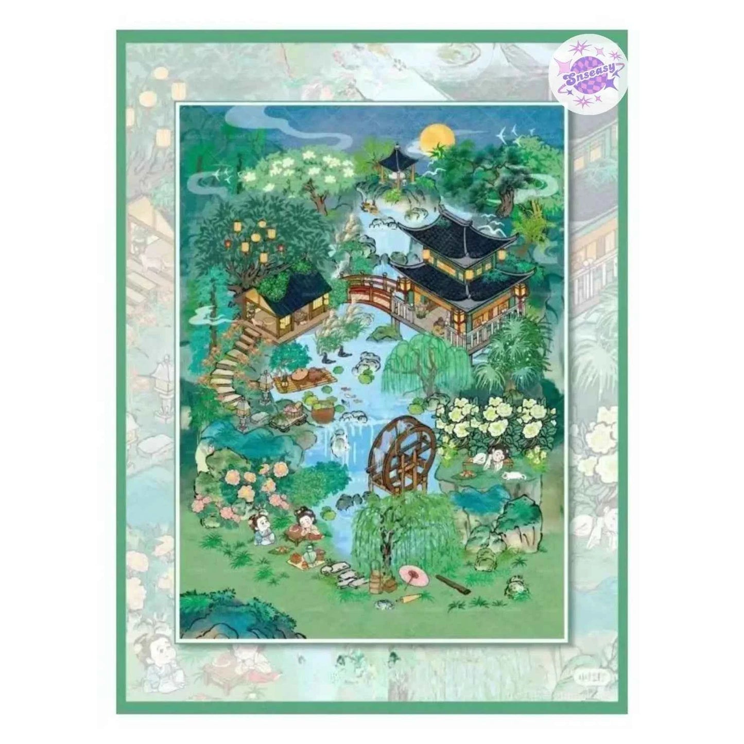 My Ancient Style House 4.0 – 3D Miniature Sticker Scenes - 4 Theme Sets: Farmhouse Courtyard | Peach Tree Courtyard | Waterfront Courtyard | Lotus Pond Courtyard