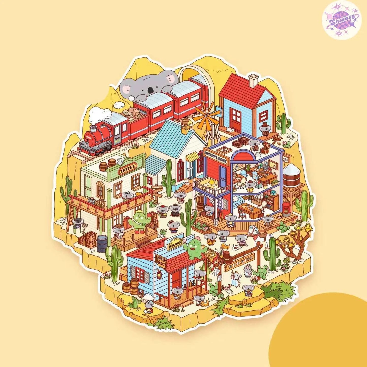 Plus Millennium Series – 3D Miniature Sticker Scenes - 6 Theme Sets: Millennium Era | Western Town | Miracle Commercial Street | Ge Ge Wedding | Ge Ge Garden Party | Forest Camping