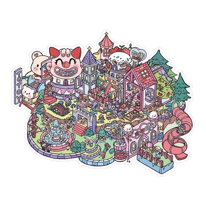 Plus Childlike World – 3D Miniature Sticker Scenes - 2 Theme Sets: Childlike World | Happy Land