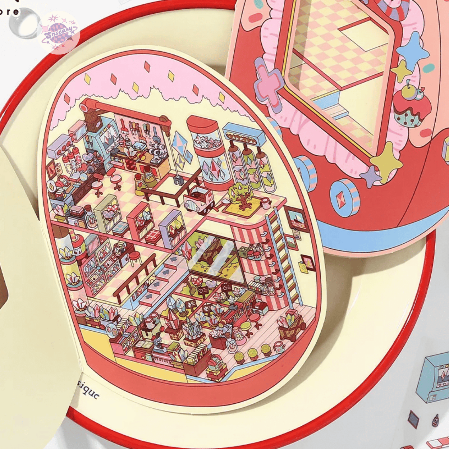 Fantasy Arcade โ Flip-Open Design 3D Sticker Set โ 4 Theme Scenes: Undersea Lab | Candy Game Center | Starry Music Hall | Crystal Gem Collector's Room