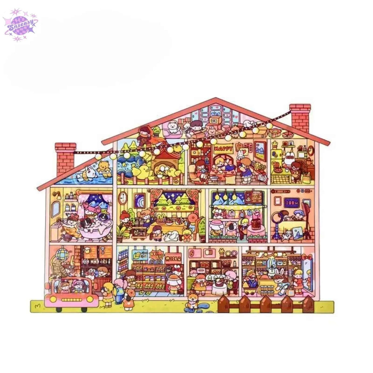 Plus Royal Apartment & Ghost Hotel – 3D Miniature Sticker Scenes - 2 Theme Sets: Royal Apartment | Ghost Hotel